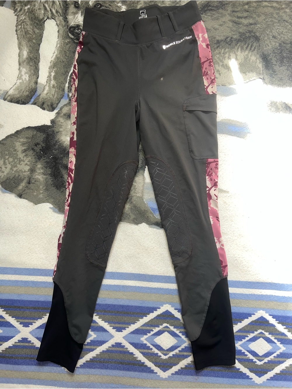 Nobel Equestrian Silicone Leg Grip Hig Waisted Riding Leggings Size XS